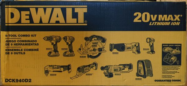 Dewalt 18volt Li-ion Cordless 4.0AH 9-pcs Combo Kit